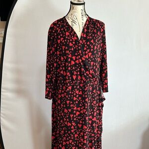 Lane Bryant Red and Black Maxi Dress
